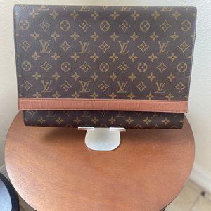 Louis Vuitton Monogram Tablet Pouch with Brown and Tan Accent